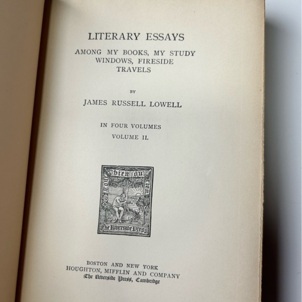James Russell Lowell Literary Essays vol II‎ Antique